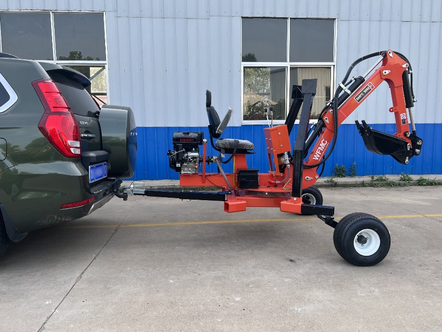 Mini excavatrice remorquable avec rotation à 360 °